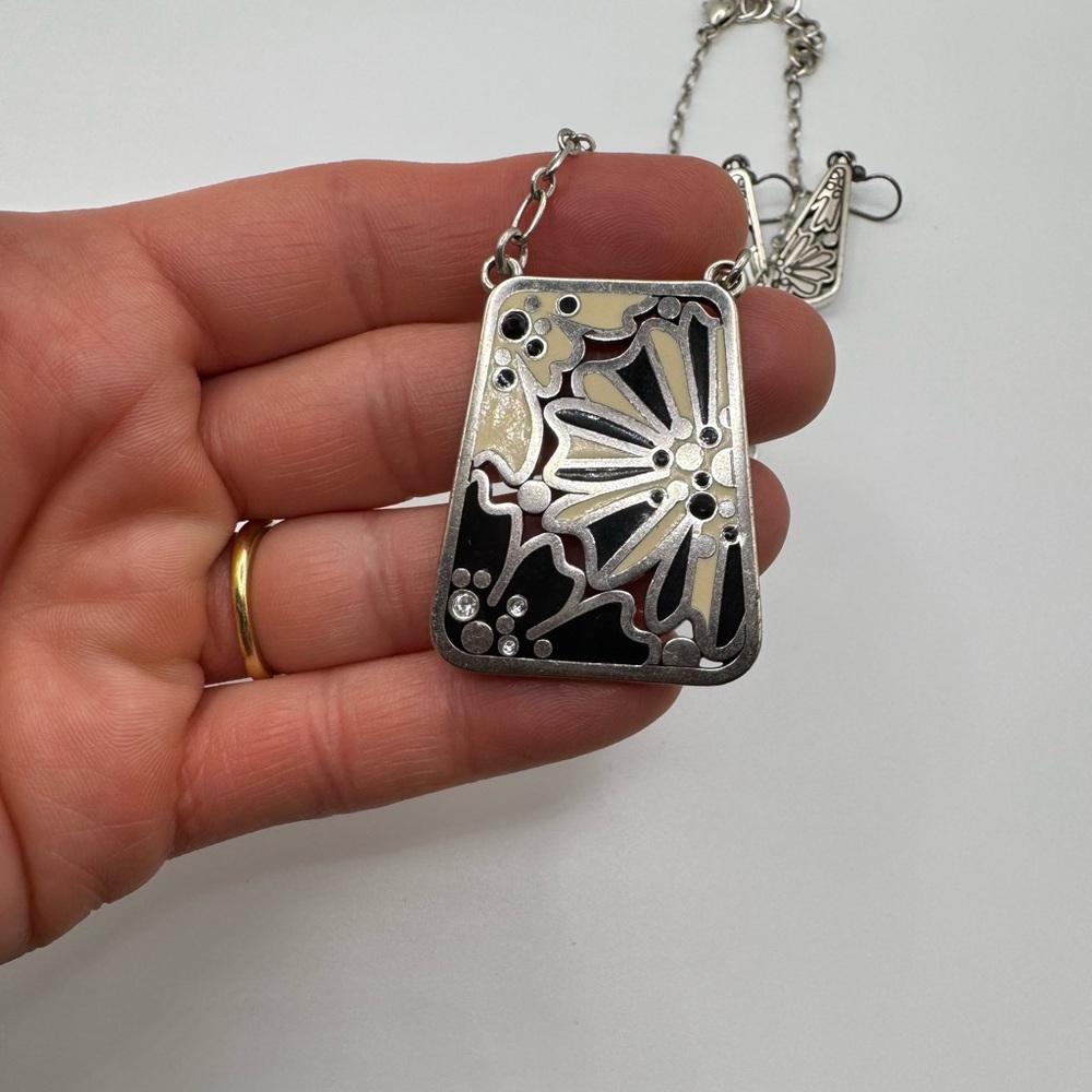 Brighton Silver Floral Cutout Necklace & Earring Set - Picture 8 of 8